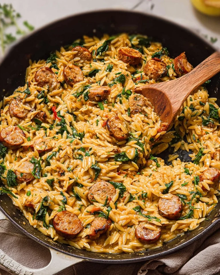 Chicken-Sausage-Orzo-Skillet-Recipe