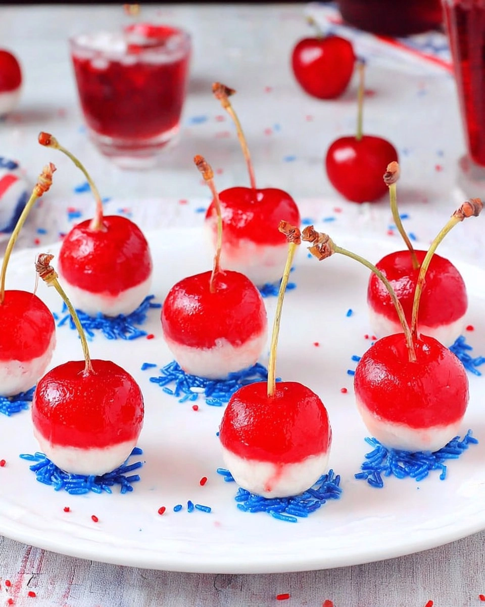 Boozy Cherry Bombs With Vodka Patriotic Treat