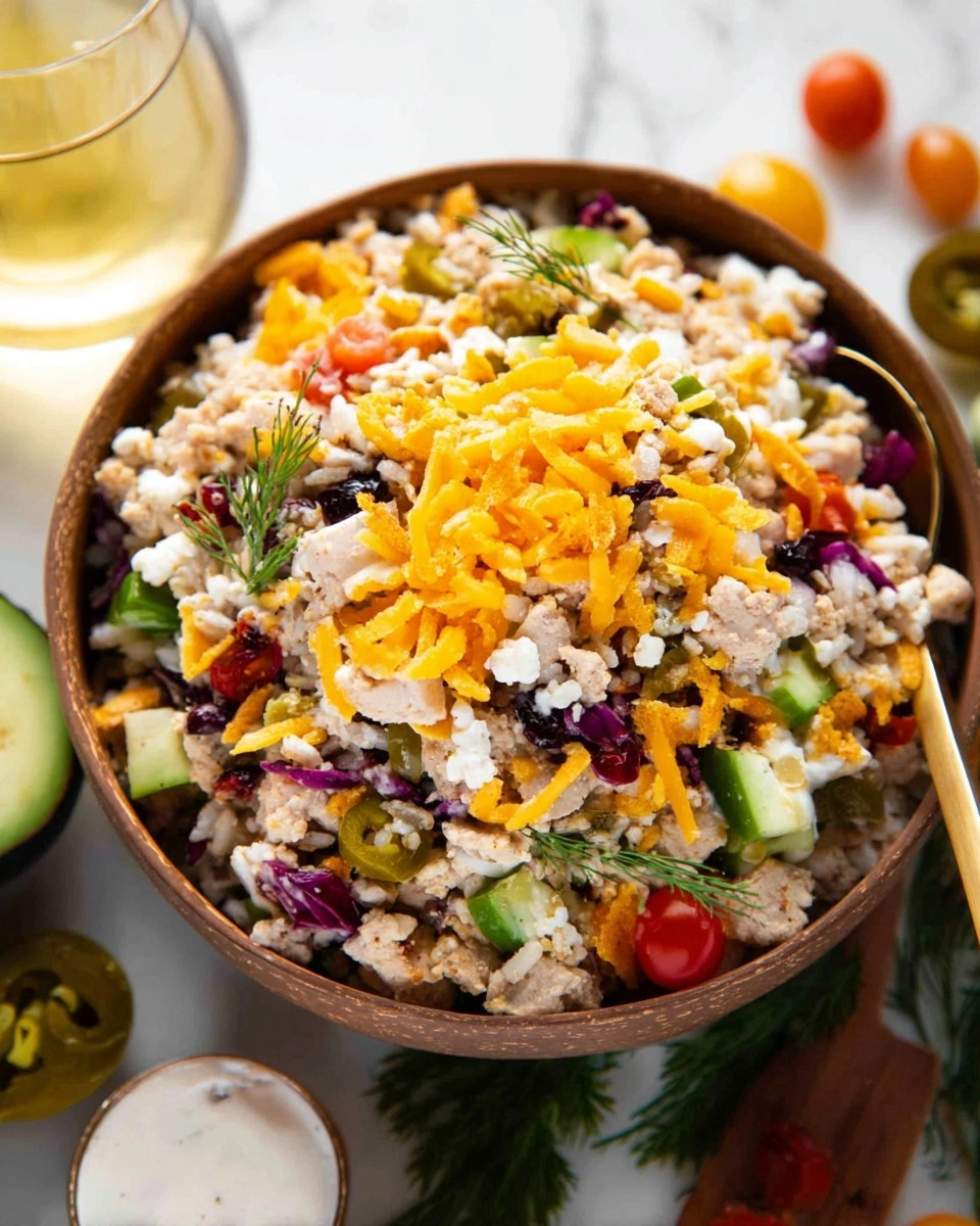 Buffalo Ranch Turkey Crispy Rice Salad
