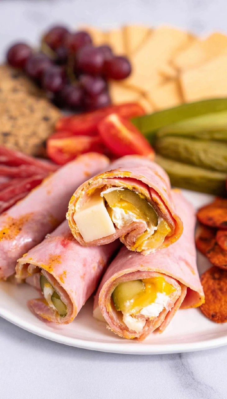 Ham And Pickle Roll-Ups
