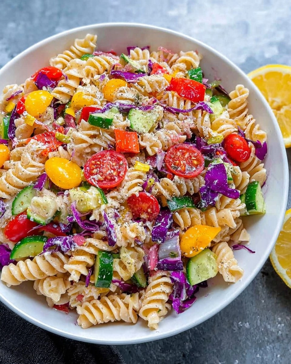 Vegetarian Pasta Salad with Fresh Vegetables