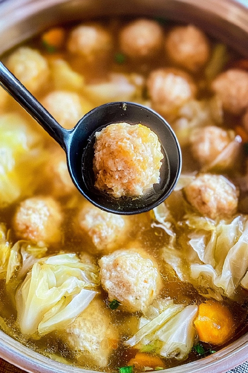 Asian Soup with Cabbage and Meatballs 75 Asian Soup with Cabbage and Meatballs