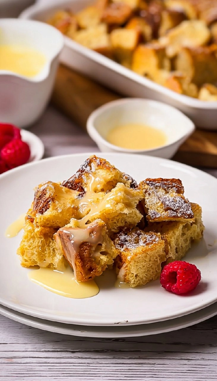 Bread Pudding with Vanilla Sauce 89 Bread Pudding with Vanilla Sauce