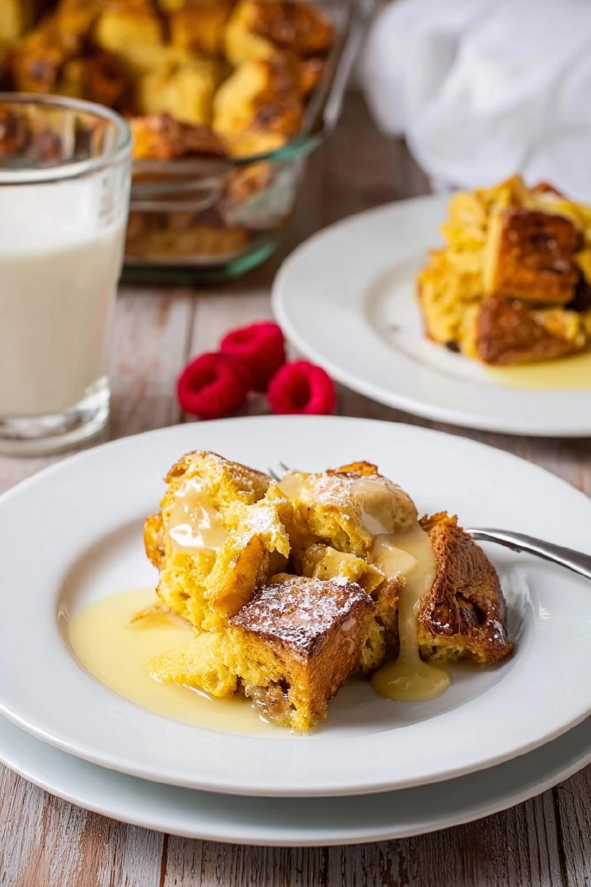 Bread Pudding with Vanilla Sauce 91 Bread Pudding with Vanilla Sauce