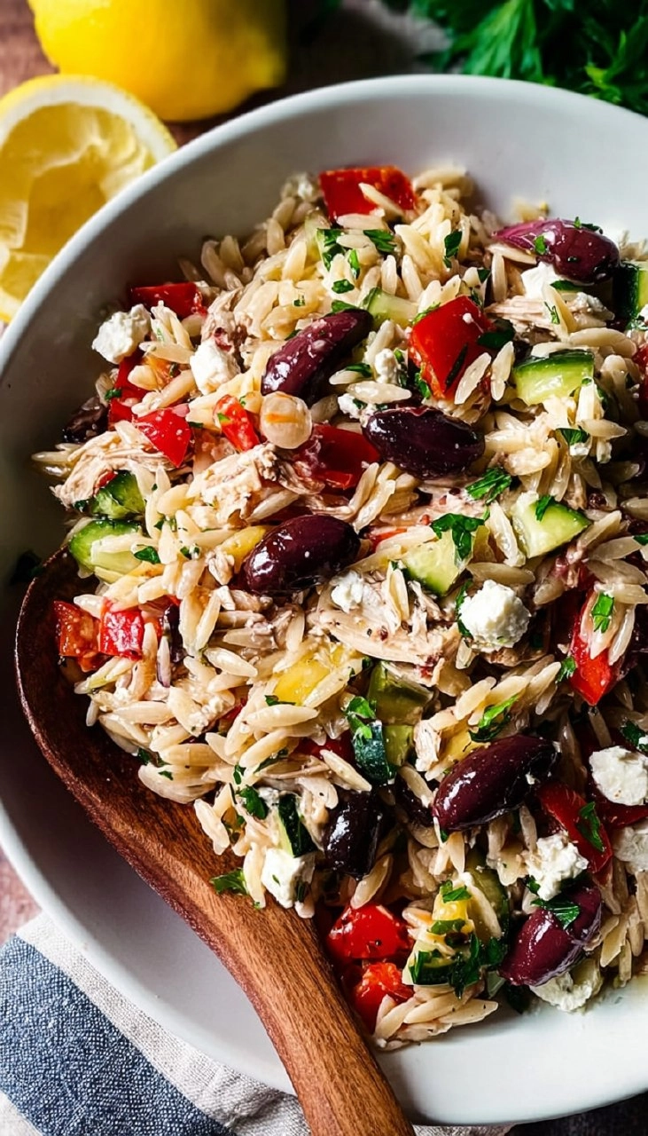 Mediterranean Orzo Pasta Salad With Feta
