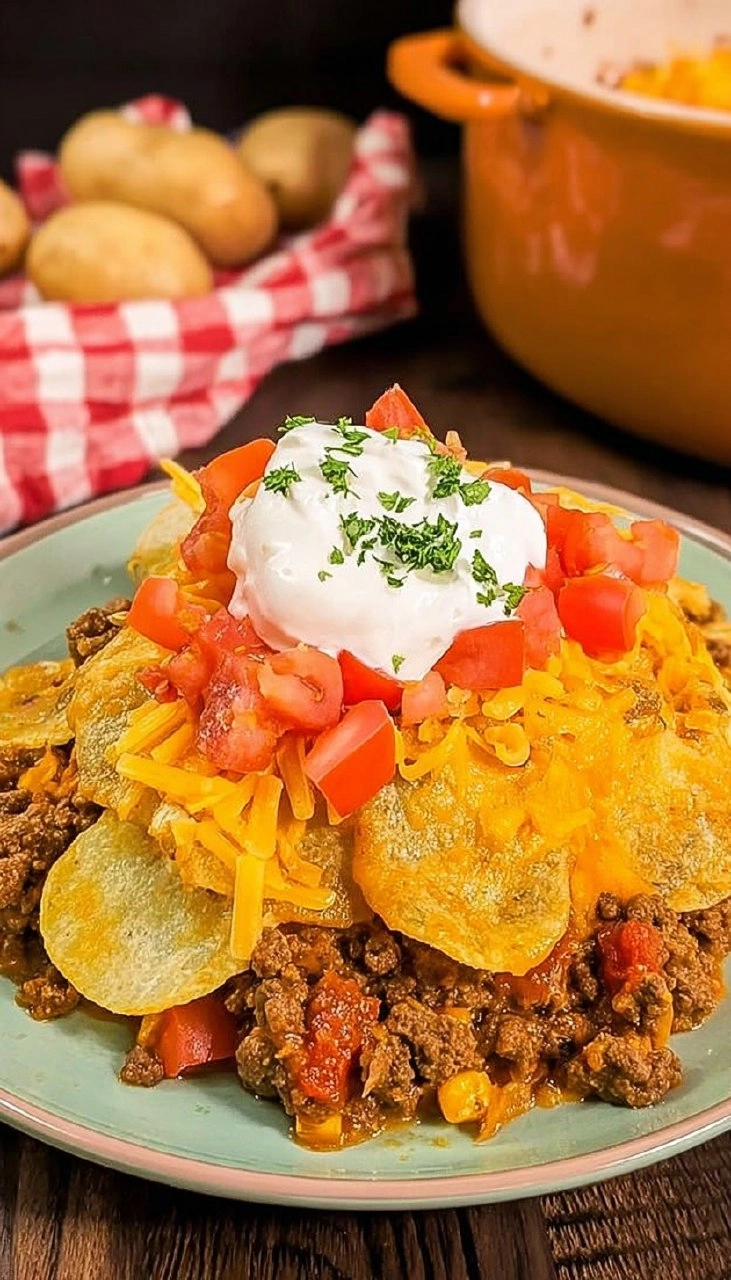 Slow Cooker Beef Taco Casserole