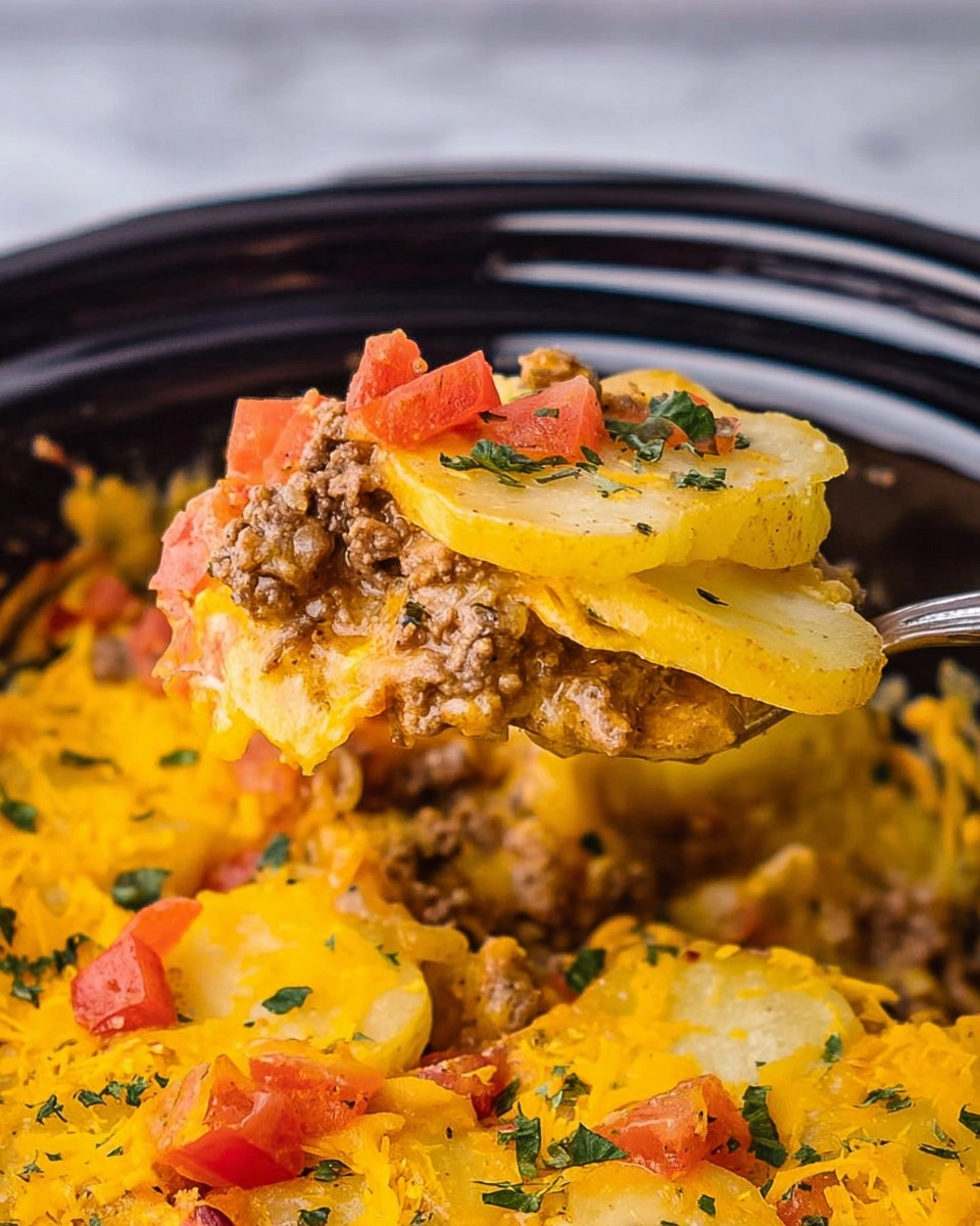 Slow Cooker Beef Taco Casserole